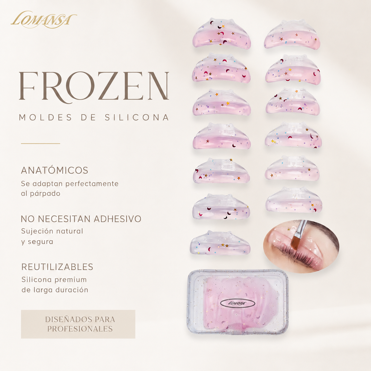 Moldes para lifting de pestañas frozen